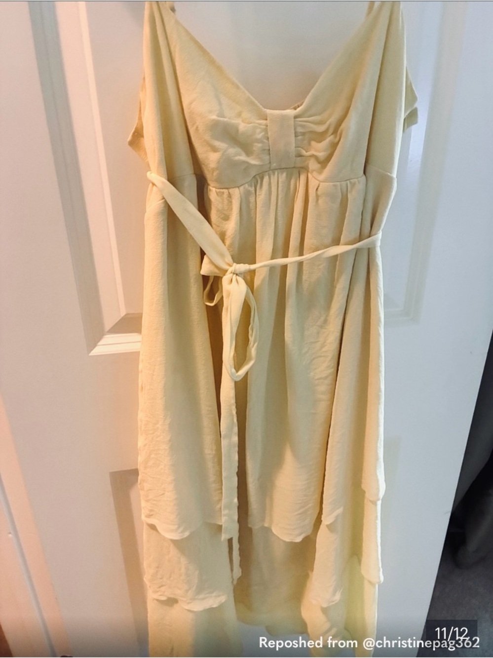 Club Monaco Light Yellow Layered Spaghetti-Strap Dress - Picture 11 of 11